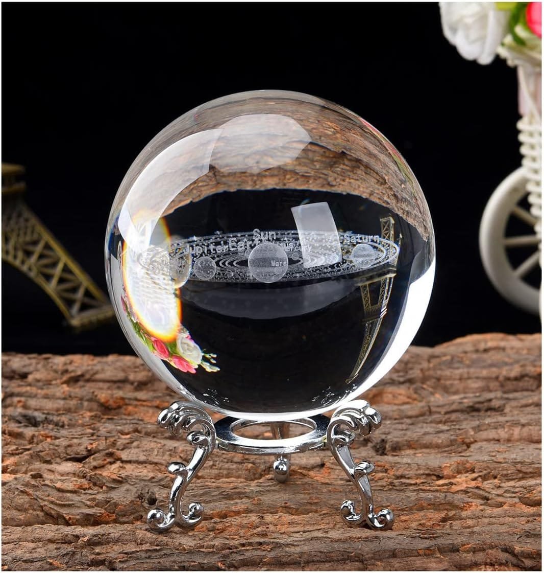 K9 Crystal 3D boule de cristal modèle de système solaire avec support