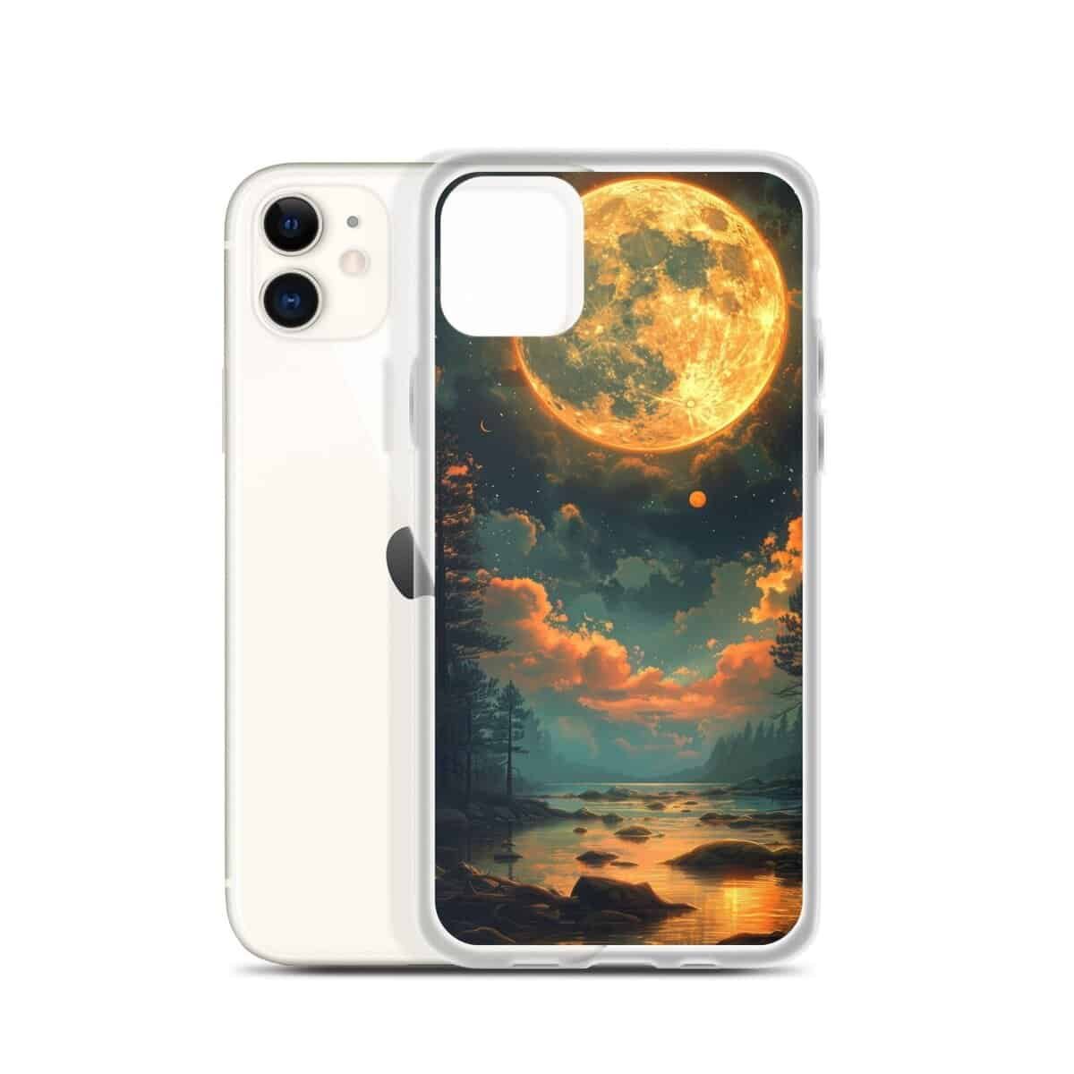 The Clear Case with a Moon design, perfect for your iPhone.