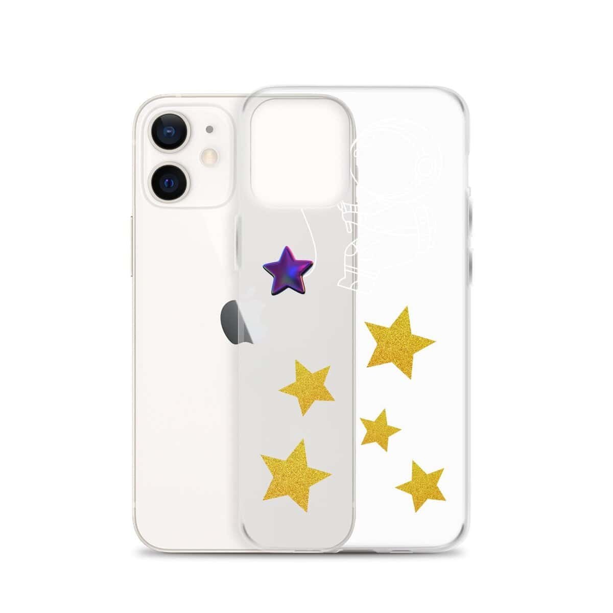 A Clear Case adorned with Stars, perfect for a Black iPhone.
