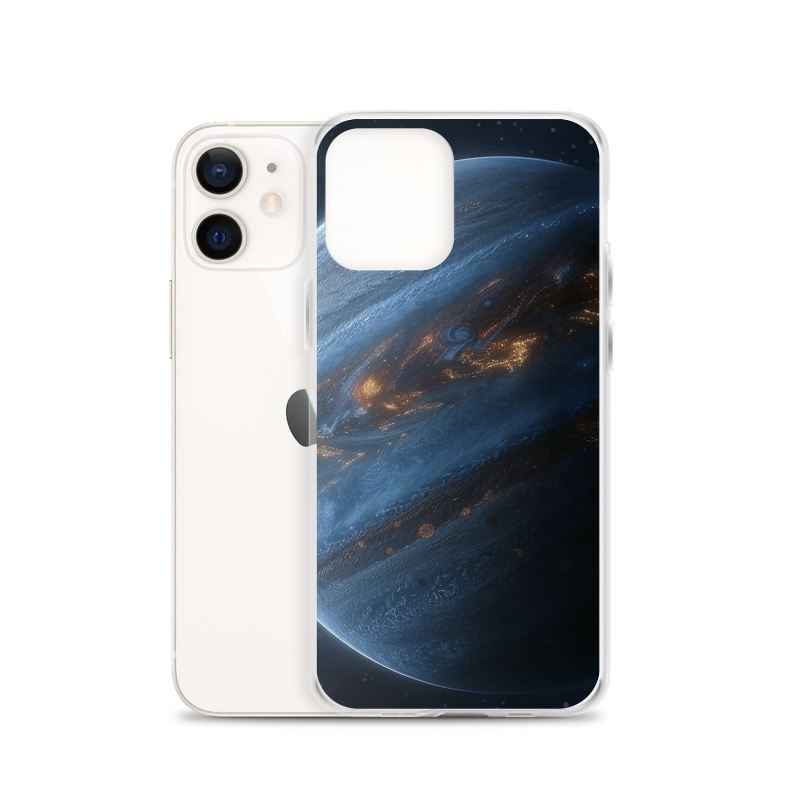 A stunning iPhone case featuring an image of the majestic planet Jupiter.