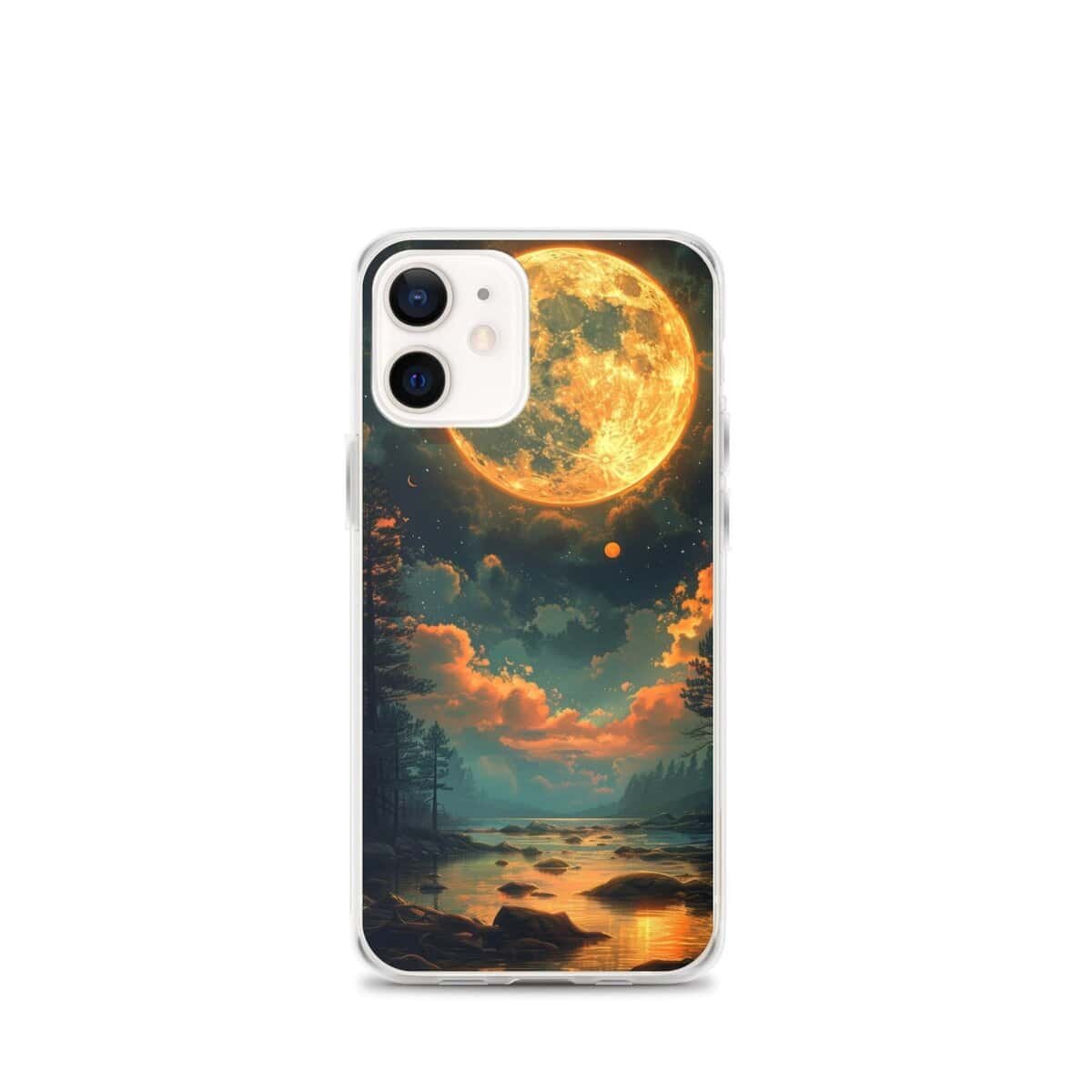 The moon in the Earth's sky clear iPhone case.