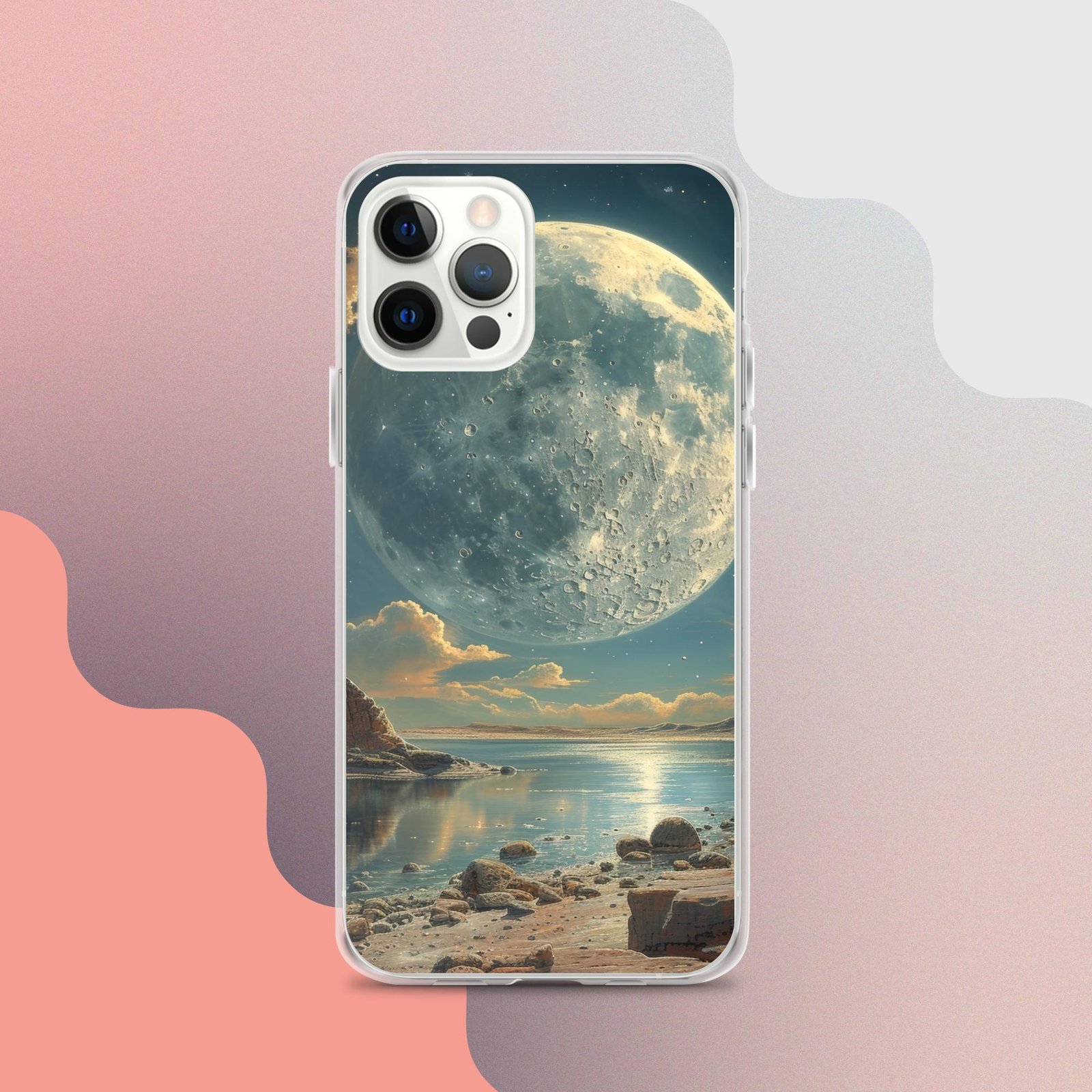 A Clear Case with an image of the Moon.