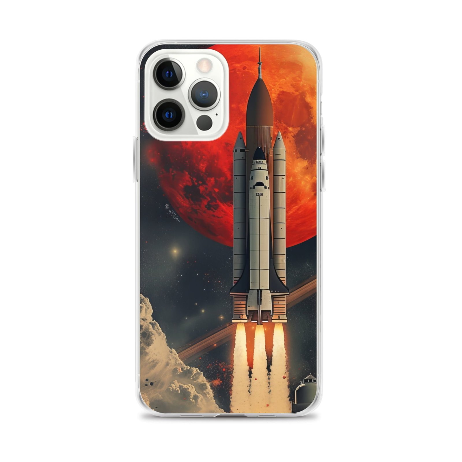 Nasa space shuttle launch clear iPhone case.