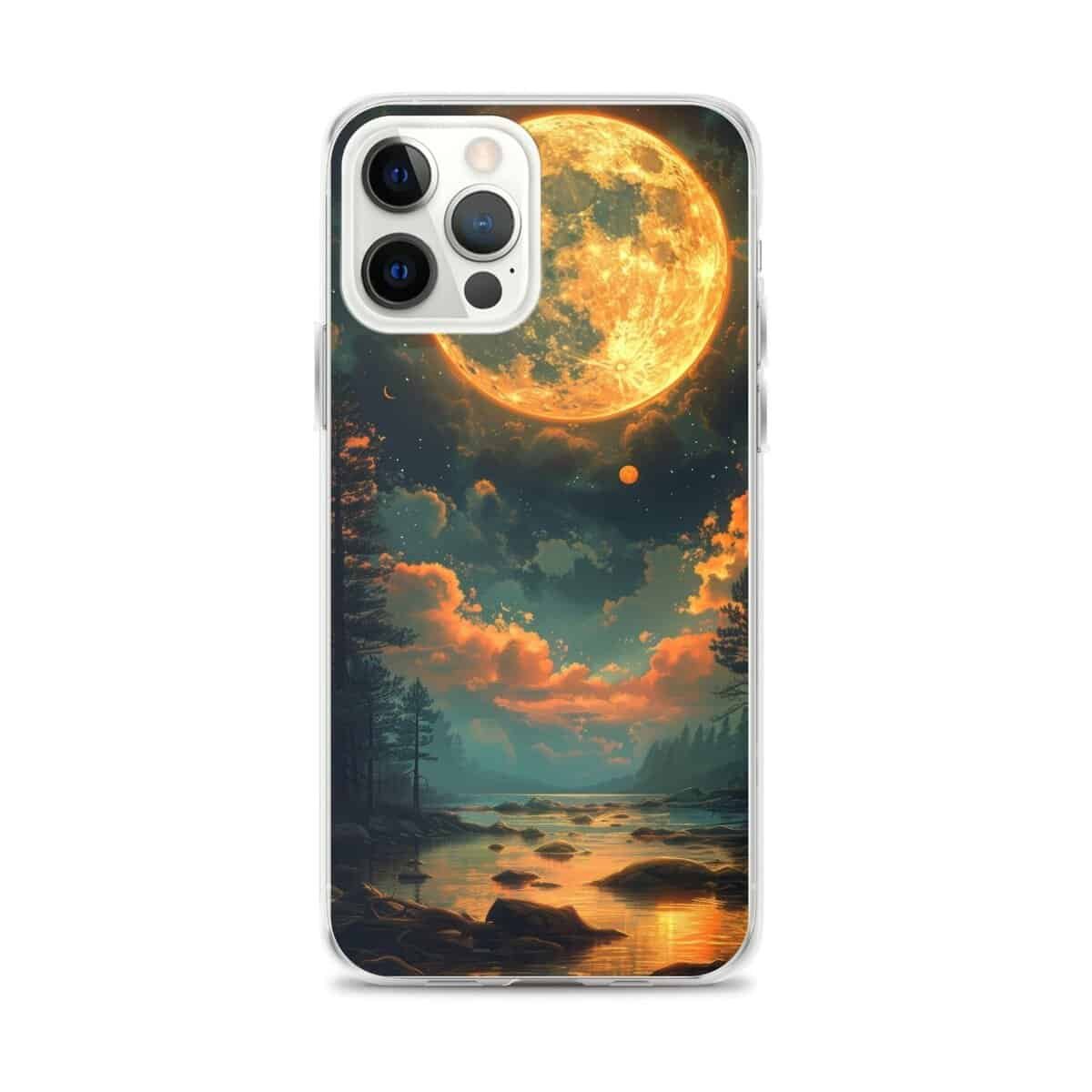 A Clear Case featuring a mesmerizing Moon in the sky design.
