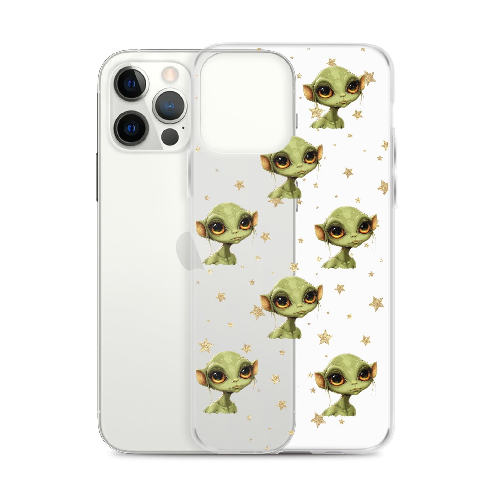 A green owl and stars iPhone case.