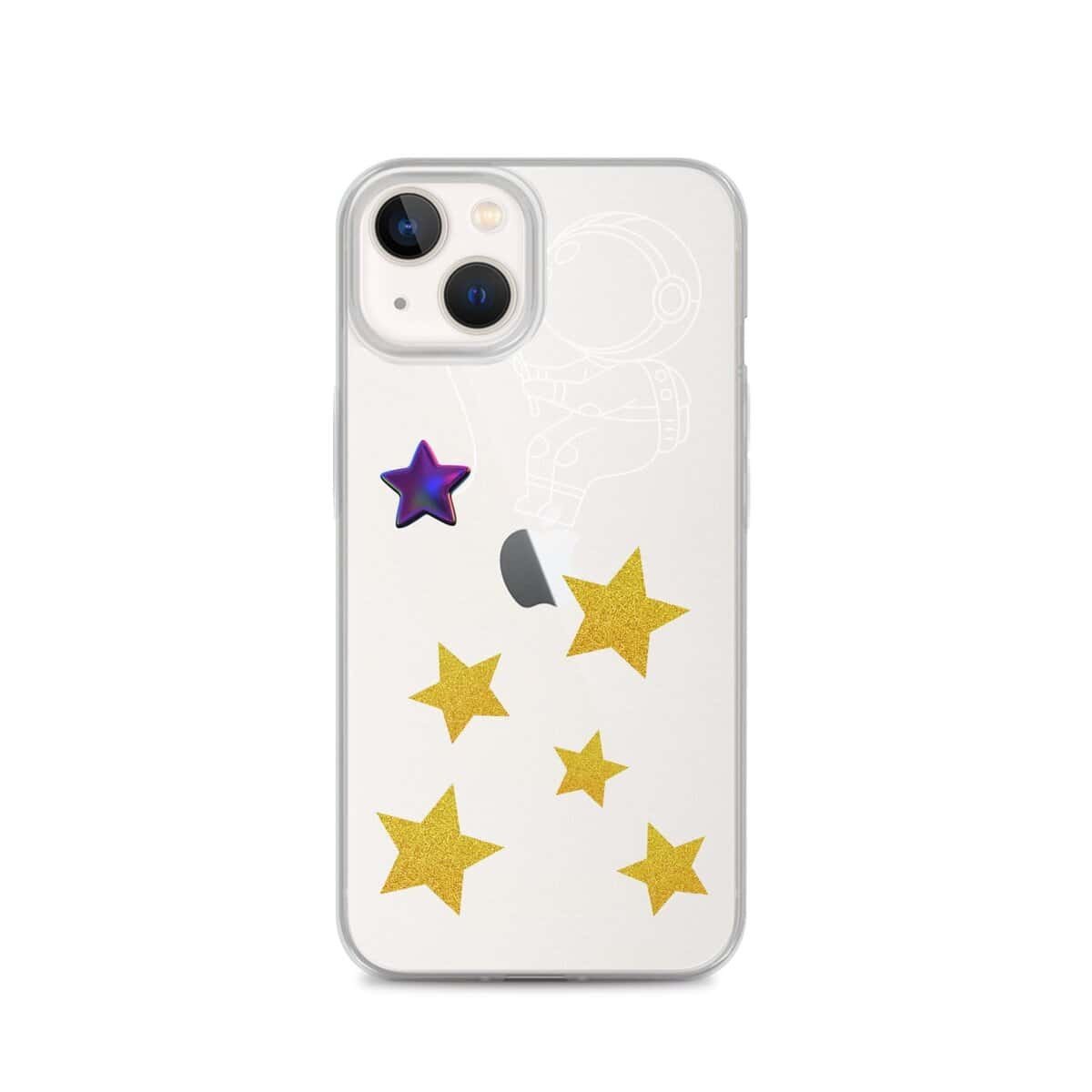 A Starry Night phone case adorned with stars and moons.
