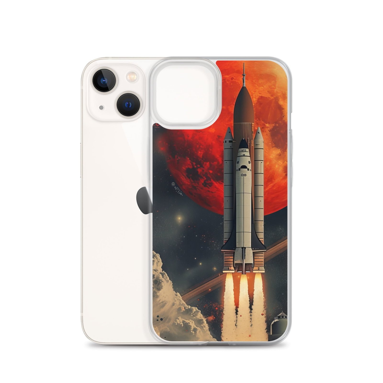 Nasa moon mission clear iPhone case.