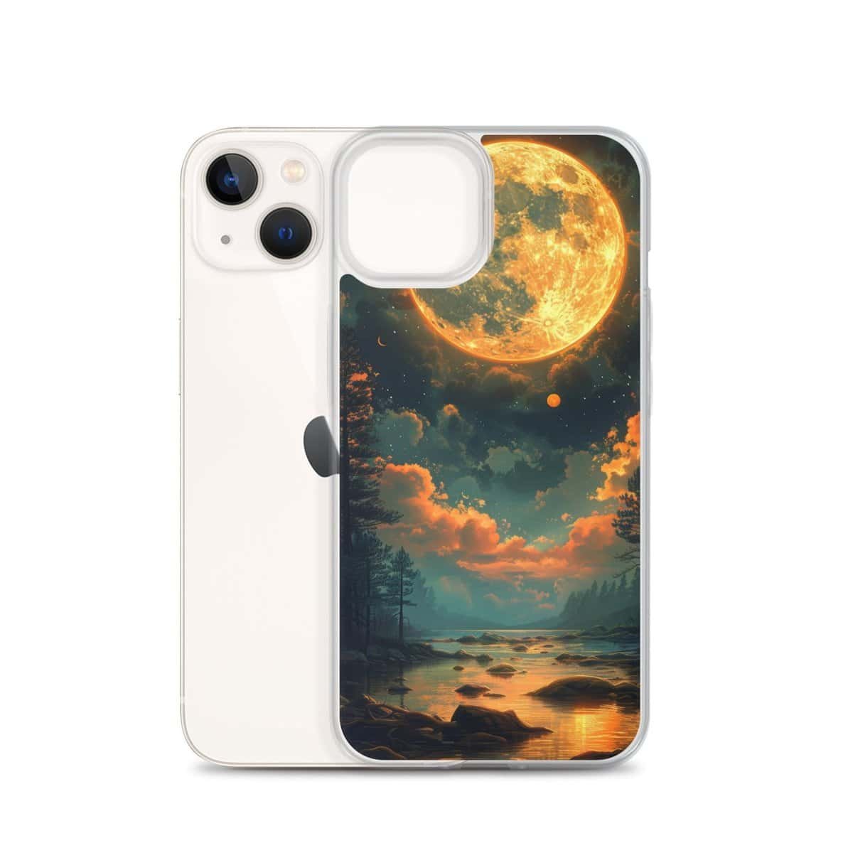 The moon over the clear case iPhone.