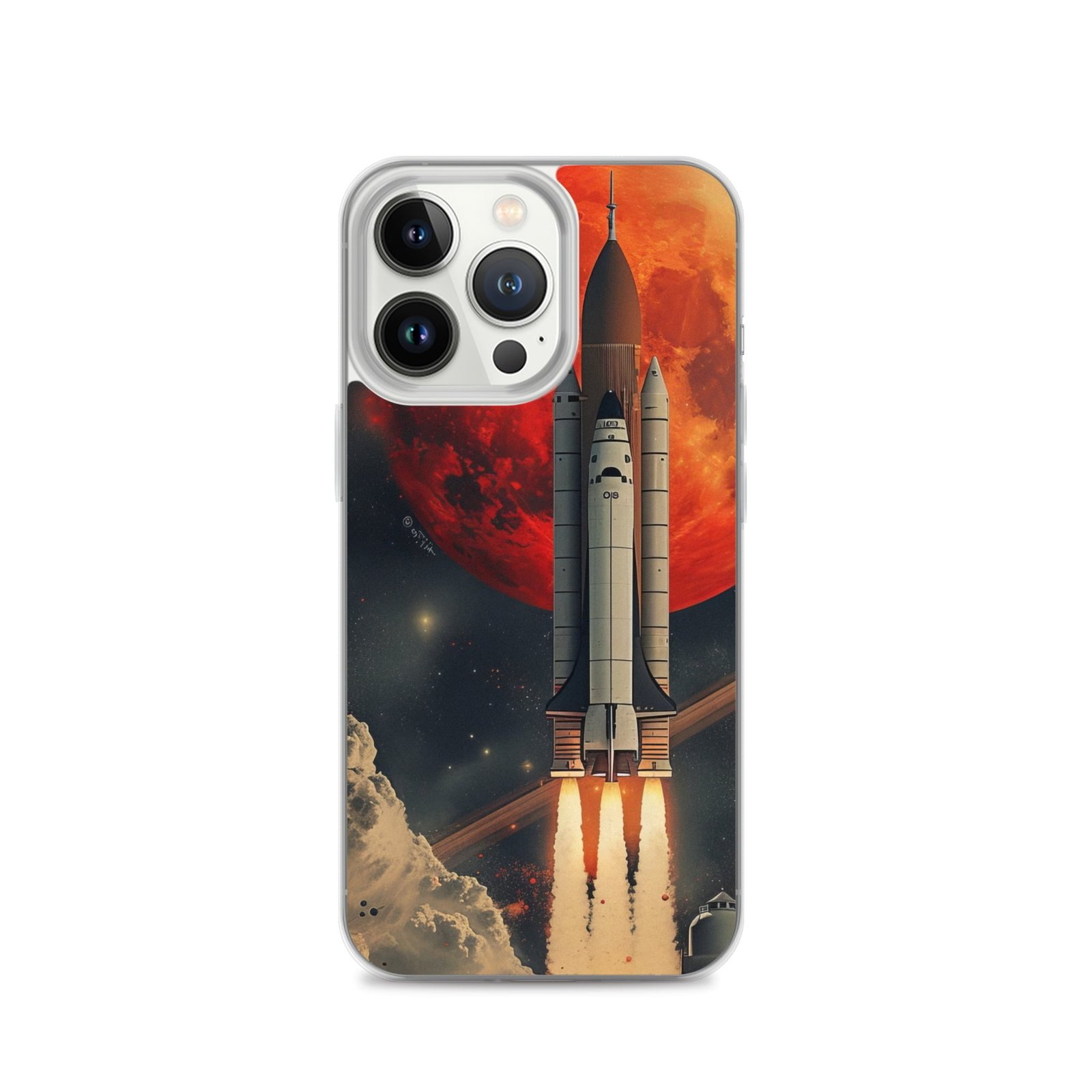 This iPhone case features a stunning image of a space shuttle on the moon. Its clear design allows you to showcase the lunar beauty while providing excellent protection for your phone.