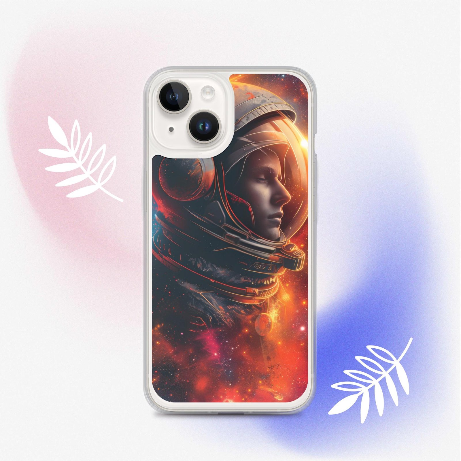 A Clear Case featuring an Astronaut in the Universe.