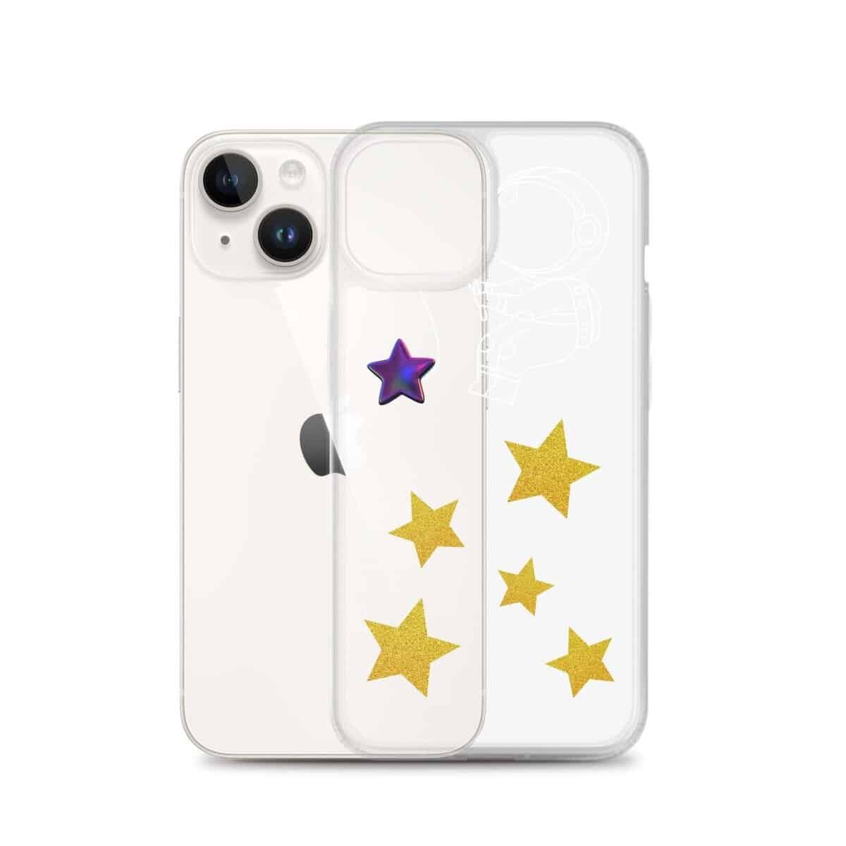 A Starry Night-themed phone case with stars on it.