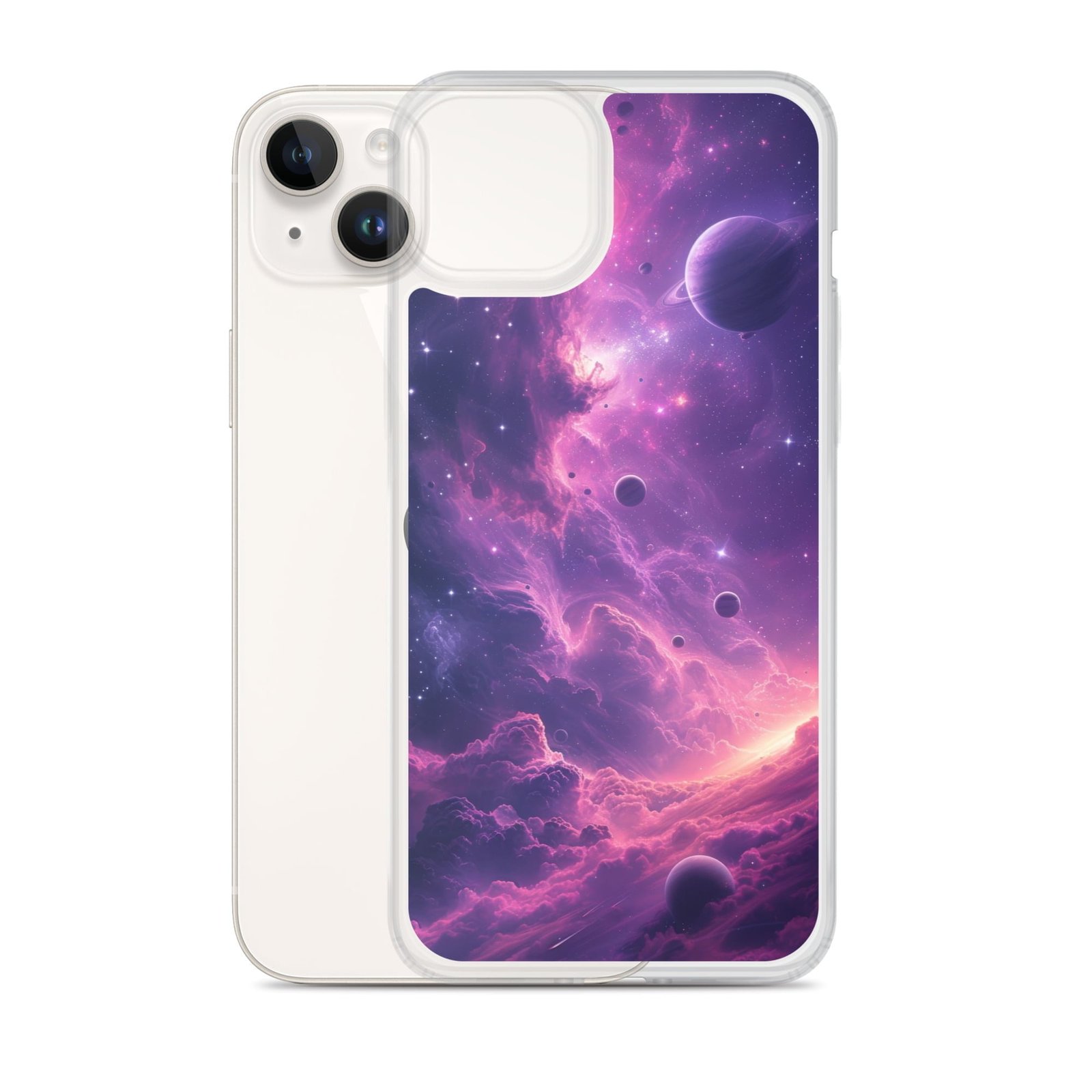 This iPhone case features a mesmerizing nebula galaxy, capturing its mysterious beauty.