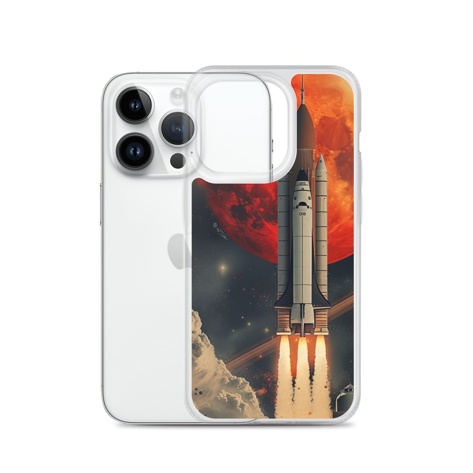 Nasa space shuttle launch iPhone clear case.