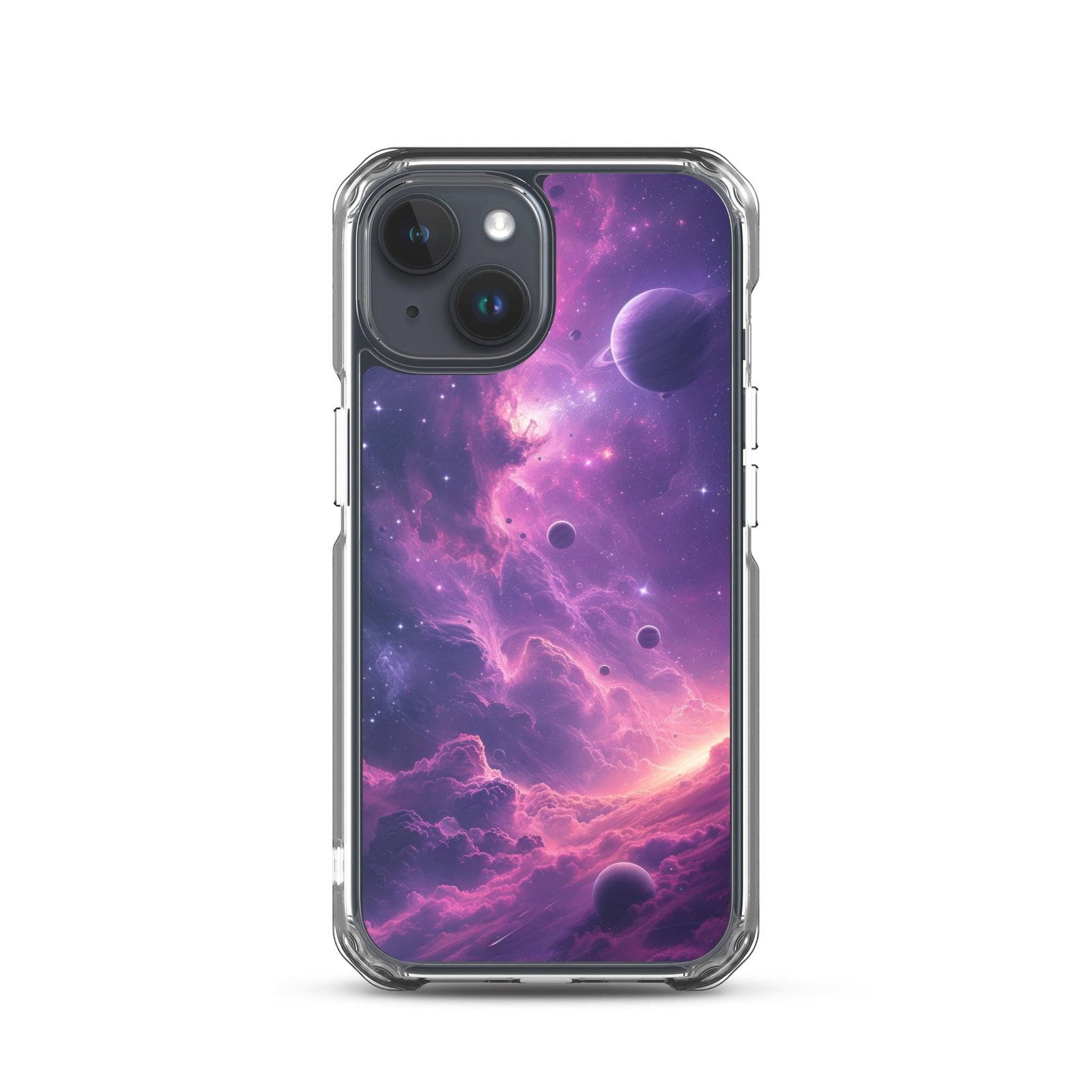 A beautiful purple galaxy case for the iPhone 11.