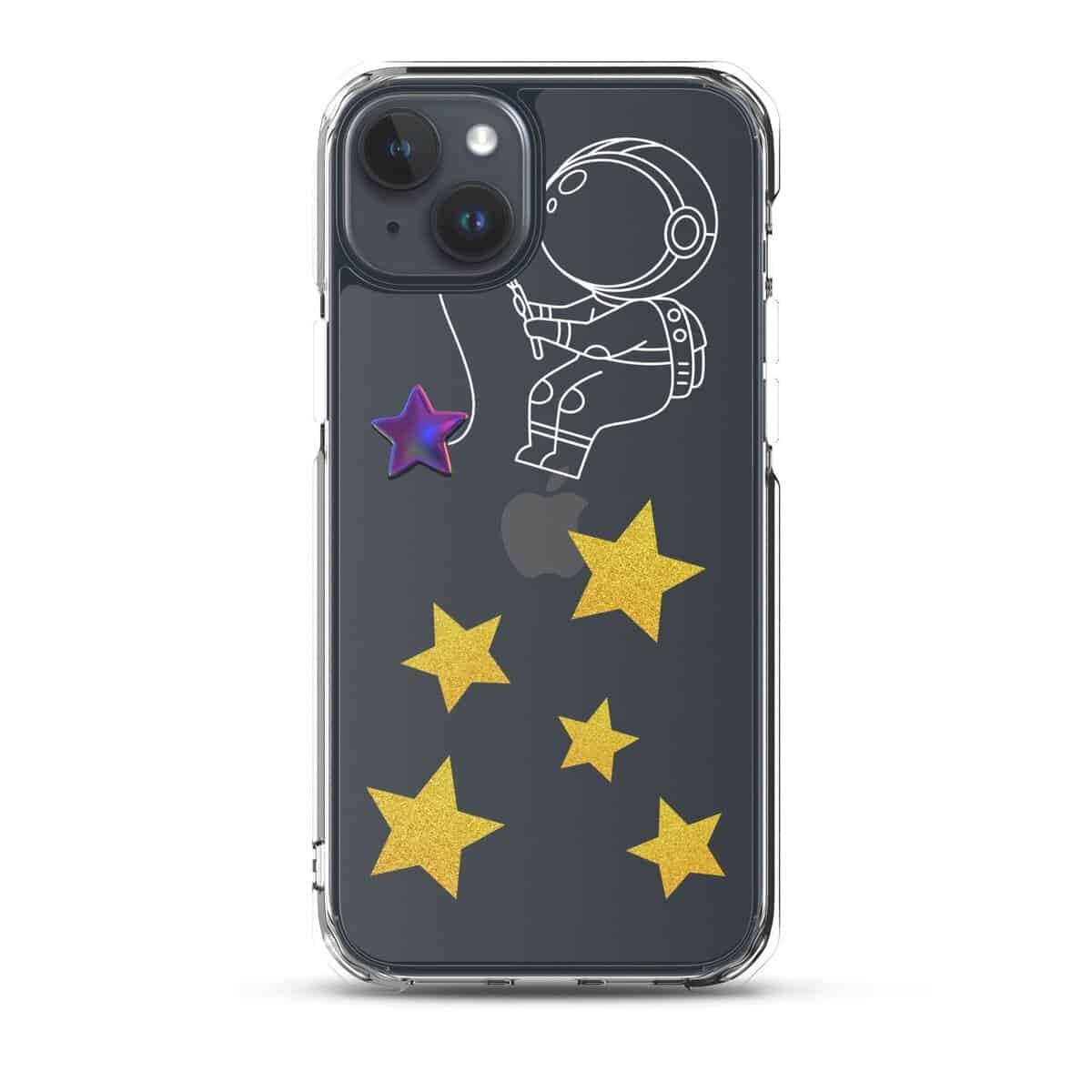 An iphone case featuring an astronaut amidst a Starry Night.