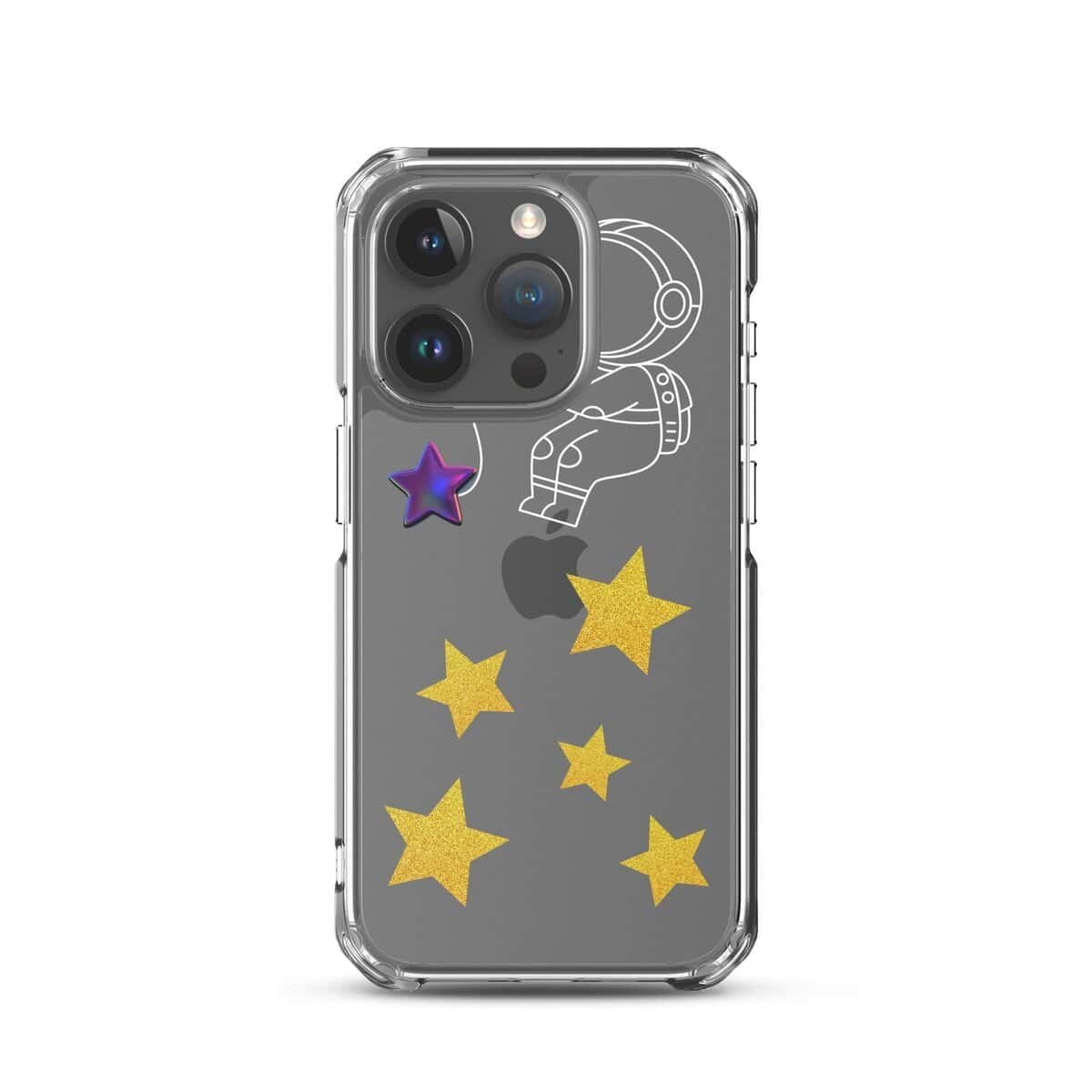 A Starry Night-inspired case featuring stars and a moon.