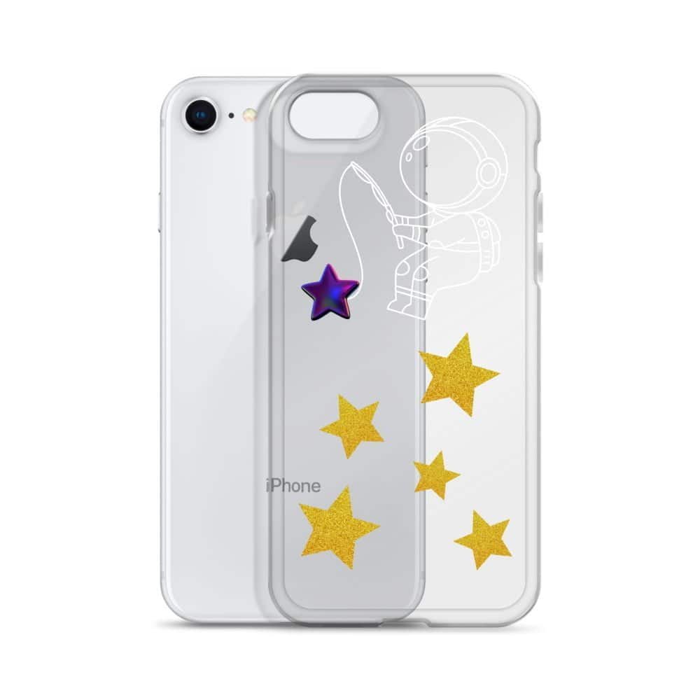A Starry Night-inspired iPhone case featuring an astronaut and stars.