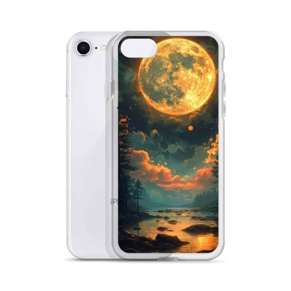 The clear case with a stunning moon design is perfect for any iPhone user who loves the enchanting beauty of Earth's celestial companion.
