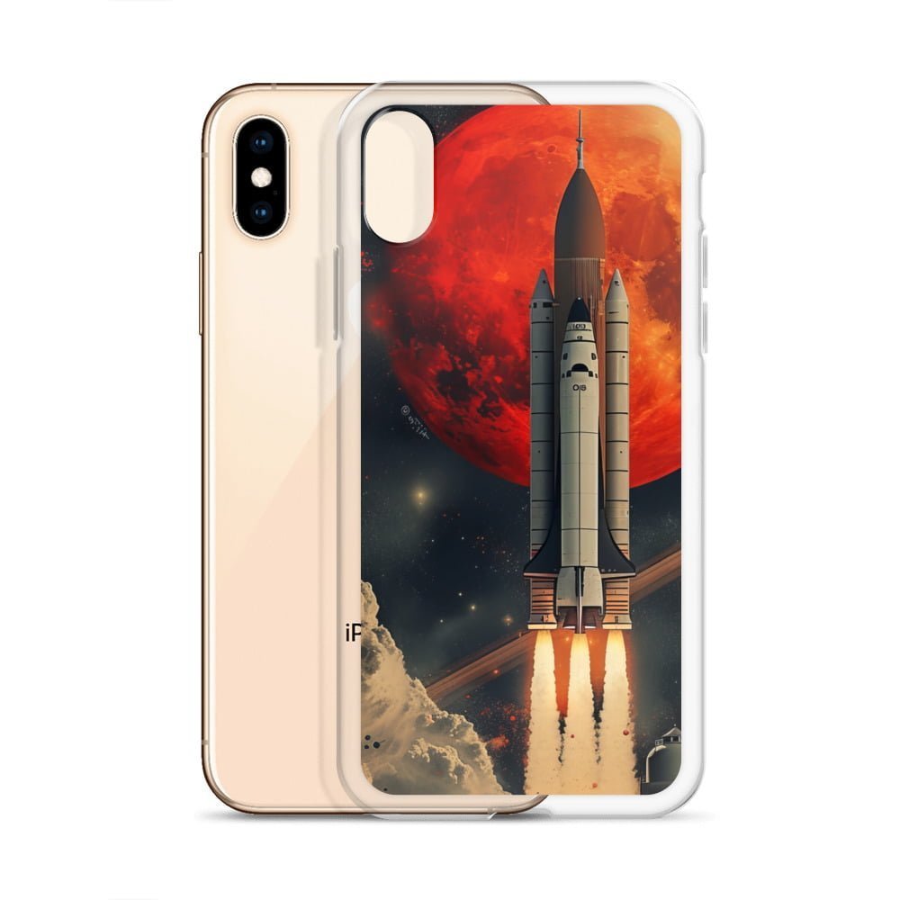 Clear case featuring a NASA space shuttle launch for iPhone.