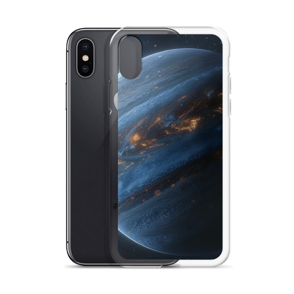 A stunning iPhone case featuring a captivating image of the majestic planet Jupiter.