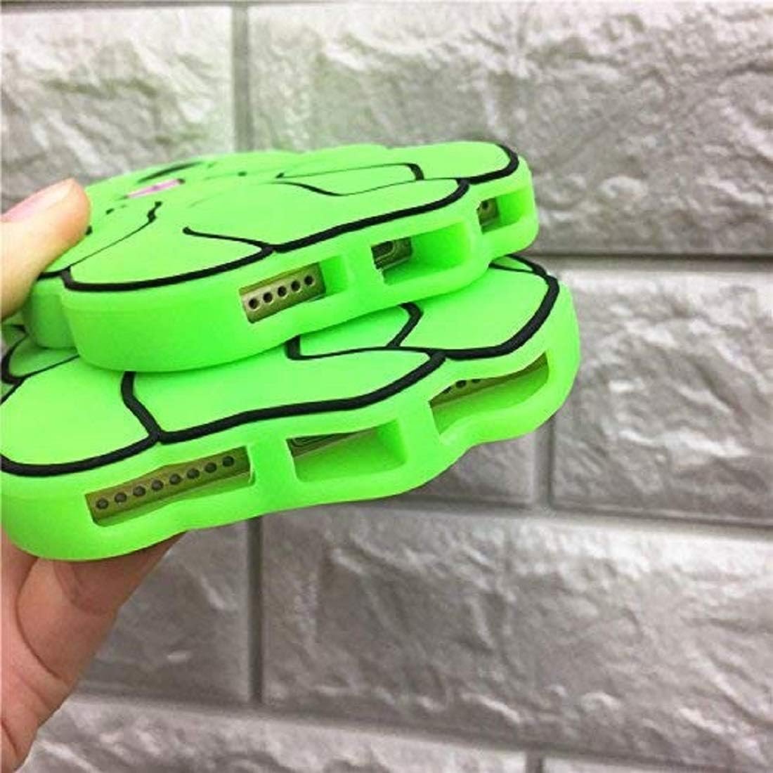 A green alien turtle iPhone XR case with a protective 3D silicone cover.