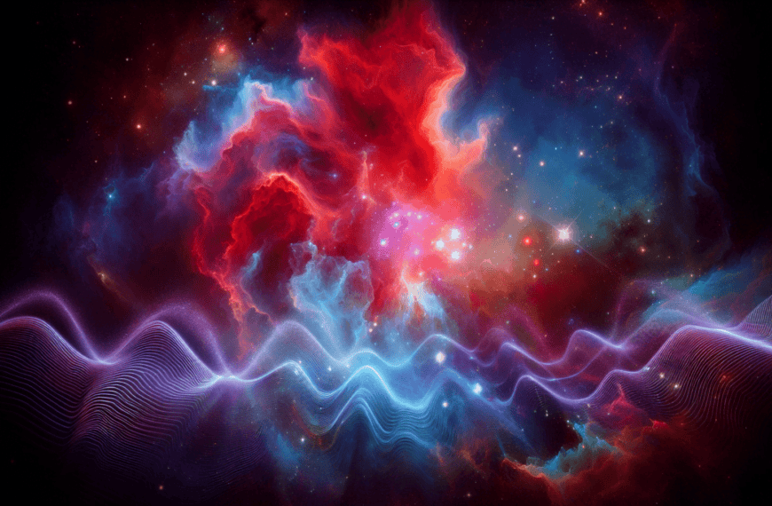 A colorful cloud in space.