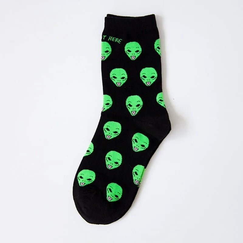 Blast Off to Cozy with Funny Alien Planet Socks!