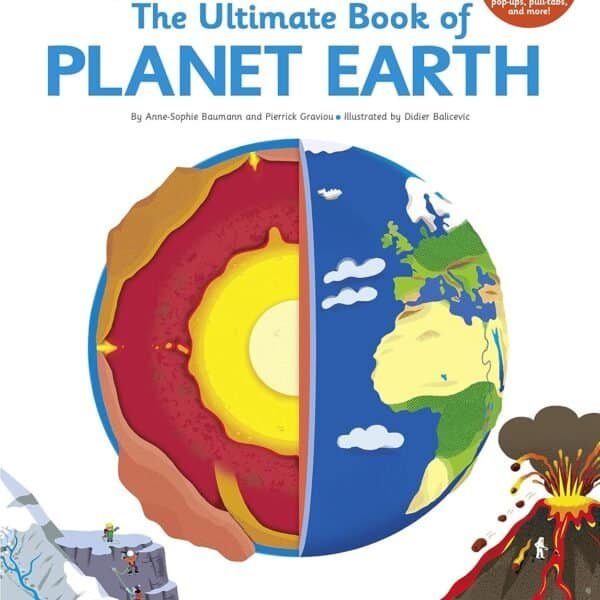 Educational children's book cover illustrating the structure of planet earth with a cross-sectional view for young readers.
