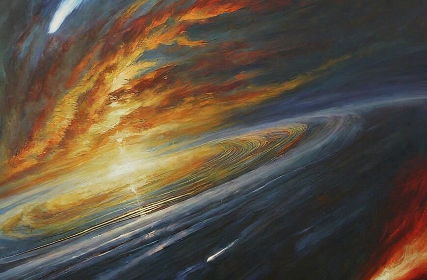 A cosmic scene depicting a bright, fiery explosion in space with swirling colors and gaseous clouds, suggesting a celestial event or phenomenon. Although *Can sound travel through space, and if so, how does it propagate* cannot travel through space, the visual intensity suggests an otherworldly roar that echoes silently across the universe.