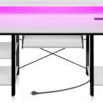 Rolanstar Computer Desk 47″ with LED Lights &&hellip;