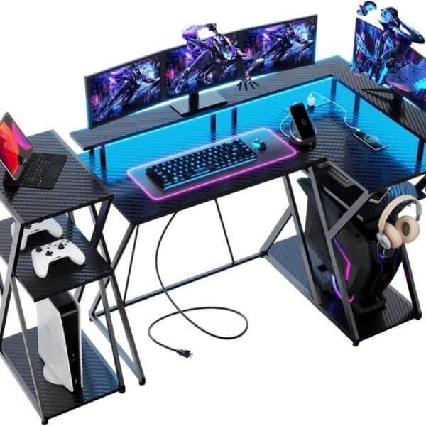 47 Inch L Shaped Gaming Desk with…