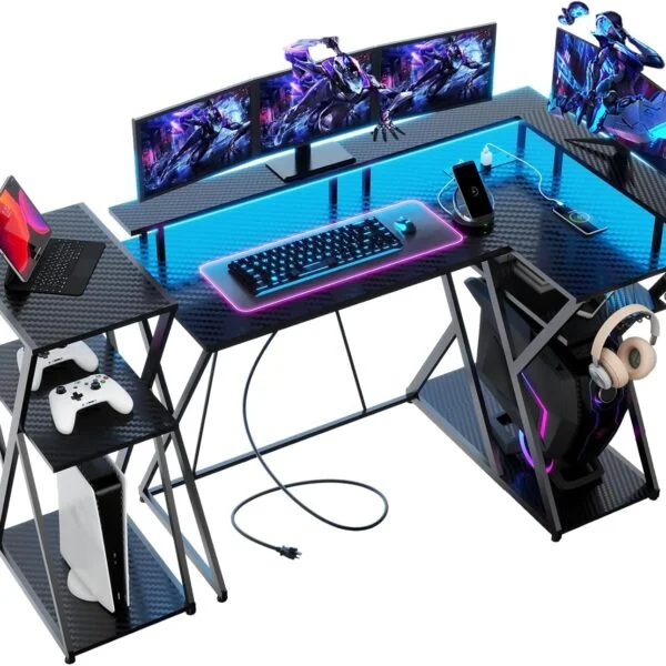 47 Inch L Shaped Gaming Desk with…