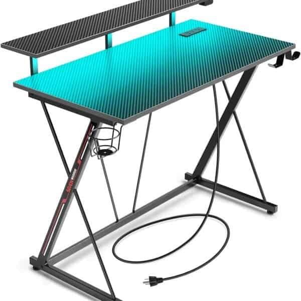 SEVEN WARRIOR Gaming Desk with LED Lights&hellip;
