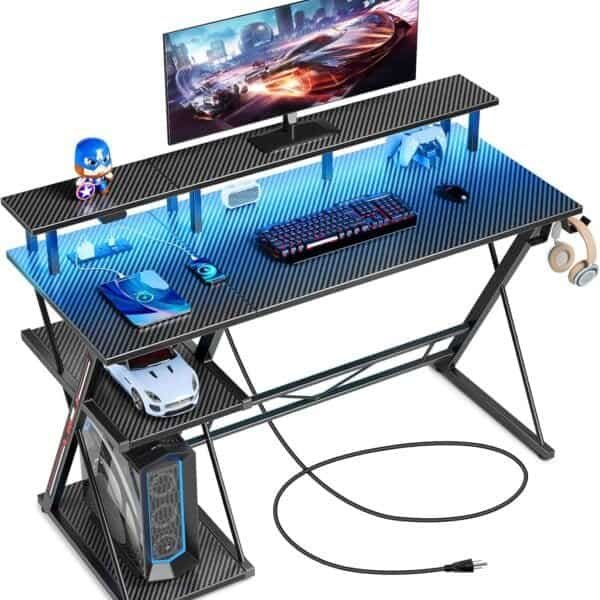 SEVEN WARRIOR Gaming Desk with LED Lights&hellip;