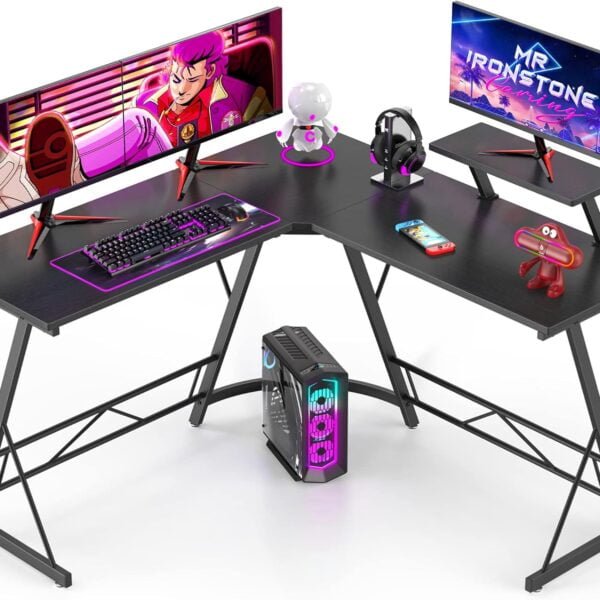 Mr IRONSTONE L Shaped Gaming Desk Corner…