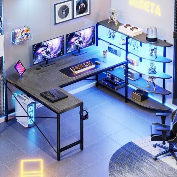 SEDETA L Shaped Gaming Desk, 62.6” Corner&hellip;