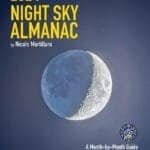 Cover of "2024 Night Sky Almanac" by Nicole Mortillaro, featuring a detailed image of a waxing crescent moon against a dark sky, with a logo of The Royal Astronomical Society of Canada at the bottom.
