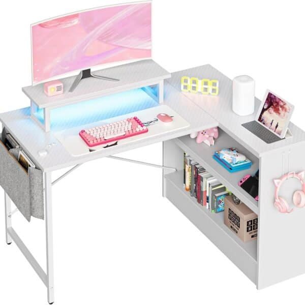 Bestier L Shaped Gaming Desk with LED&hellip;