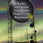 Cover image of the book "Radio and Radar Astronomy Projects for Beginners, Second Edition" by Steven Arnold, part of The Patrick Moore Practical Astronomy Series. Radio towers and auroras are depicted.