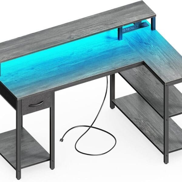 SUPERJARE 47 inch Reversible L Shaped Desk…