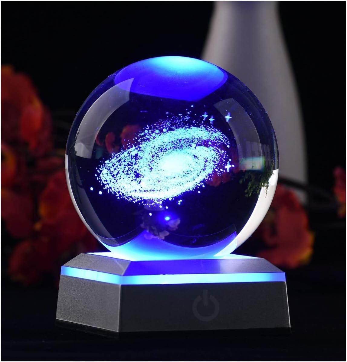 3D Model of Galaxy Crystal Ball with LED Lamp Stand