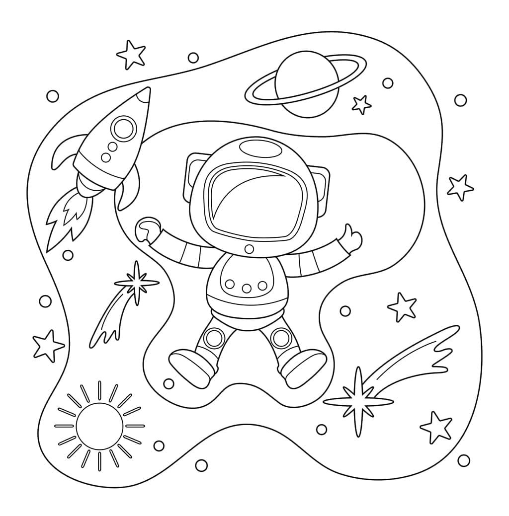 Space Coloring Book for Kids: Astronauts, Planets, Space Ships and Outer Space for Kids Ages 6-8, 9-12