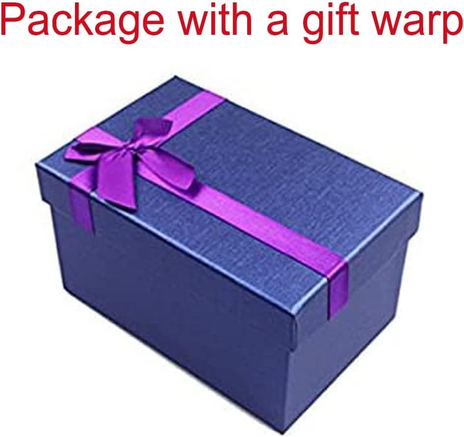 A gift box wrapped in blue paper with a purple ribbon and bow, shown against a white background.