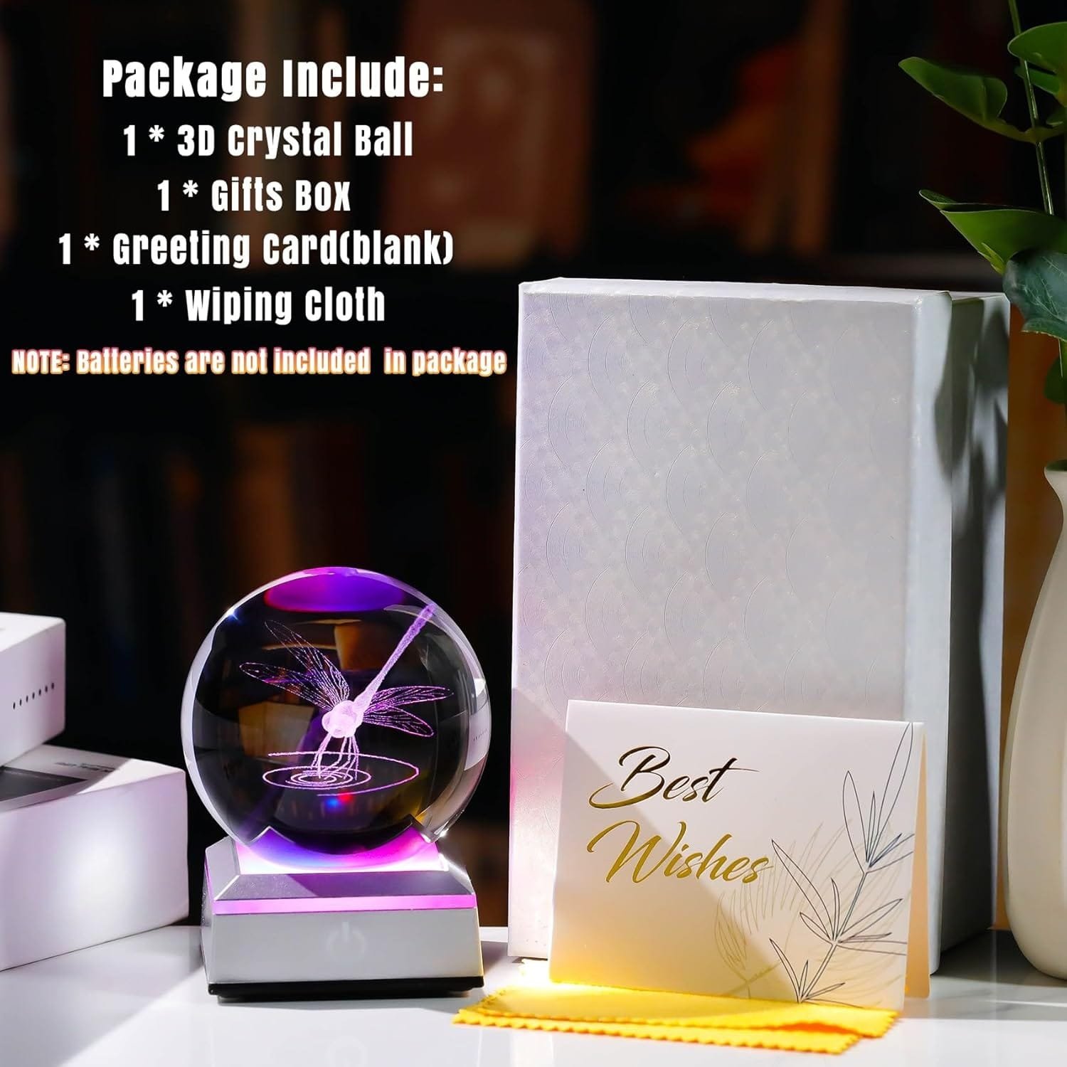 StellarVisions Crystal Ball 3D Galaxy Saturn with LED Colorful Base