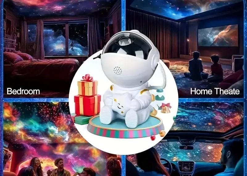 The Your World with the Astronaut Galaxy Projector brings a cosmic vibe to any location, be it your bedroom, home theater, party, or even as a car decoration. Enjoy vibrant galaxy patterns that turn every area into a captivating celestial display.