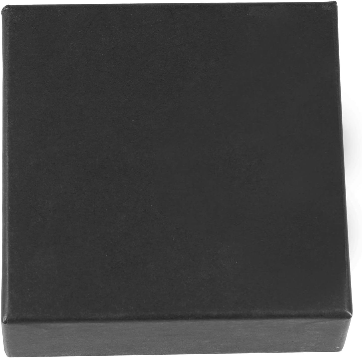 A black square box with a smooth texture, viewed from above.