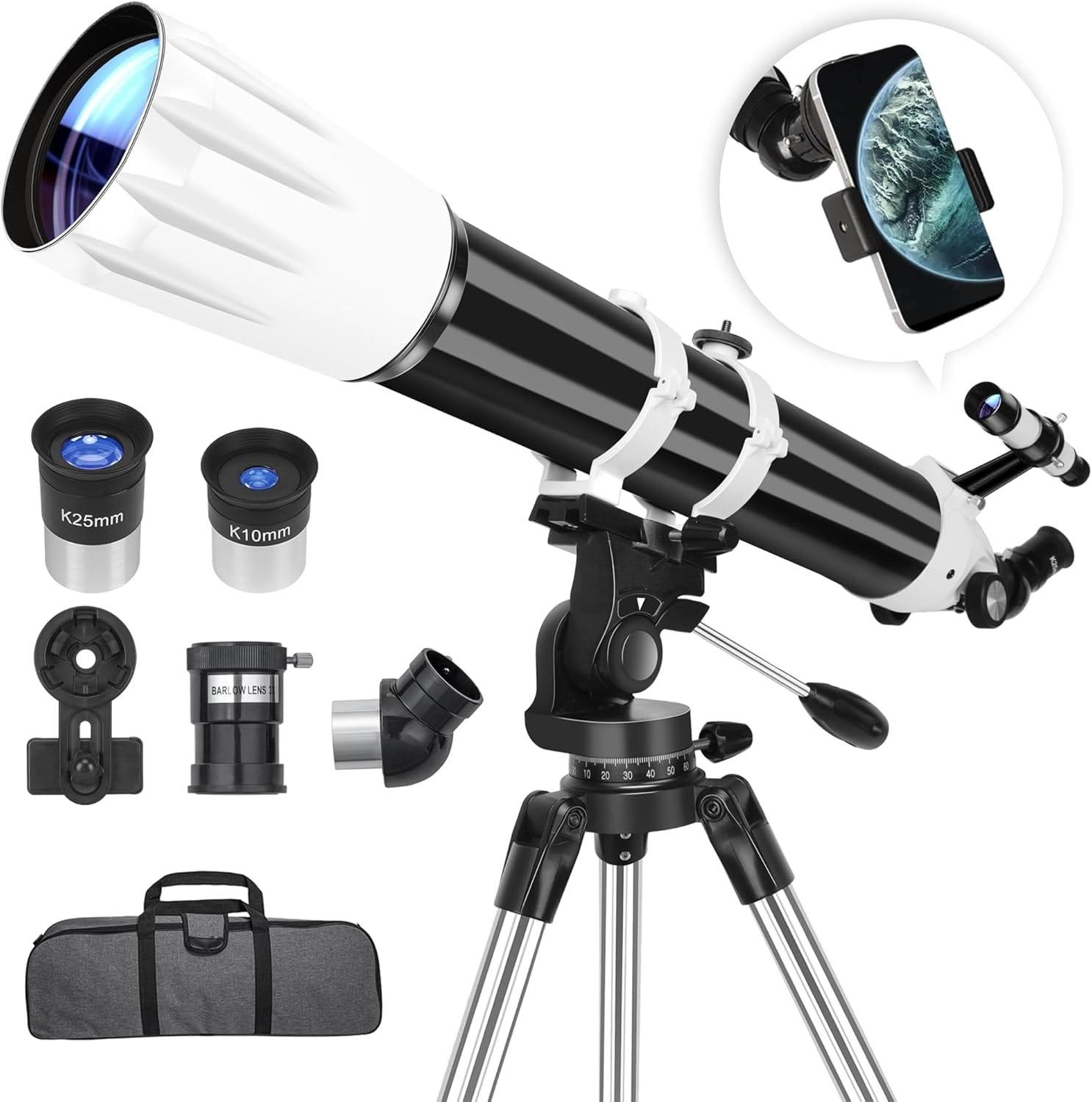 90mm Aperture 900mm Astronomical Refractor Telescope for Adults