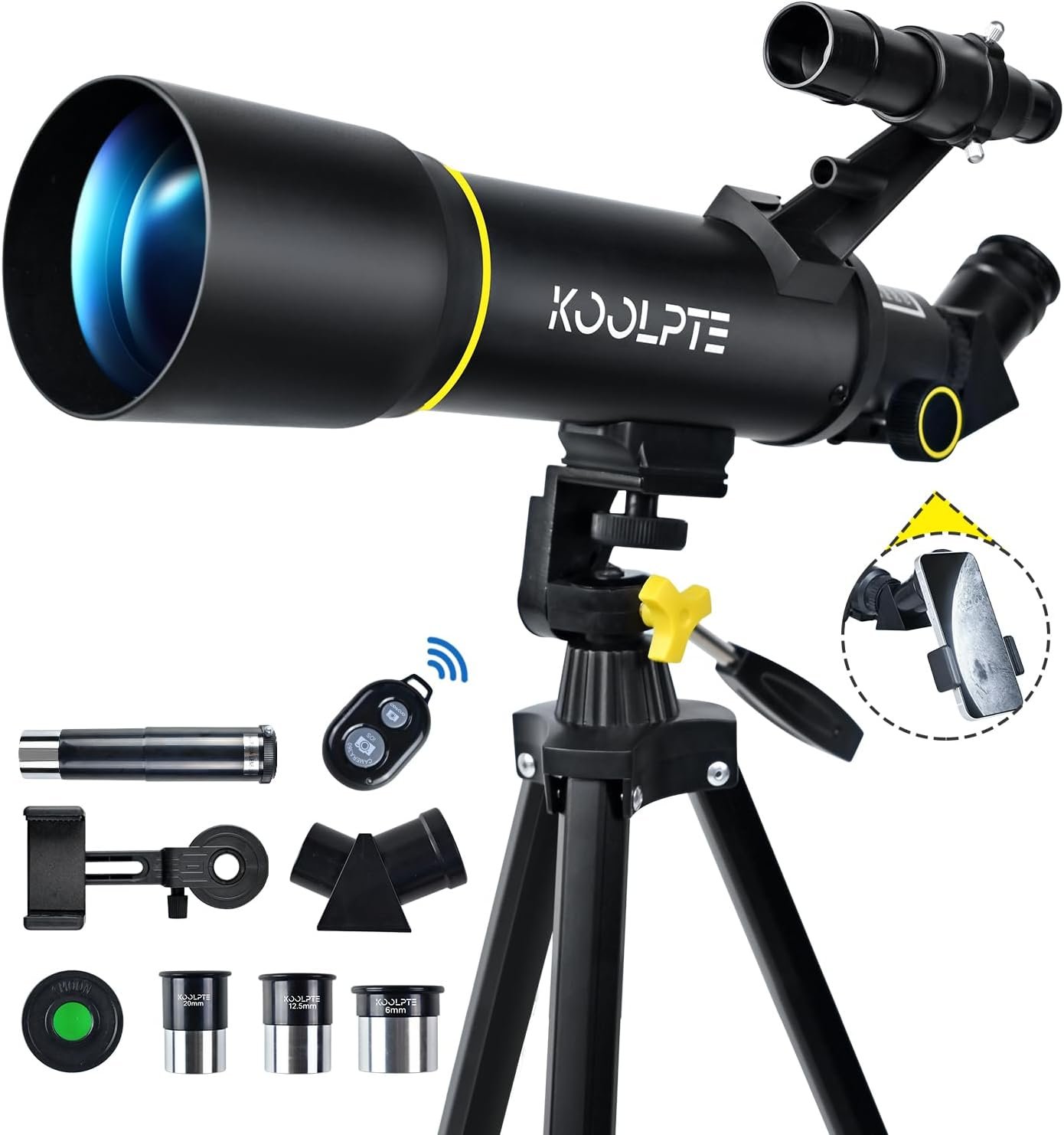 OpticsPlus Telescope, 70mm Aperture 400mm AZ Mount Astronomical Refracting Telescopes