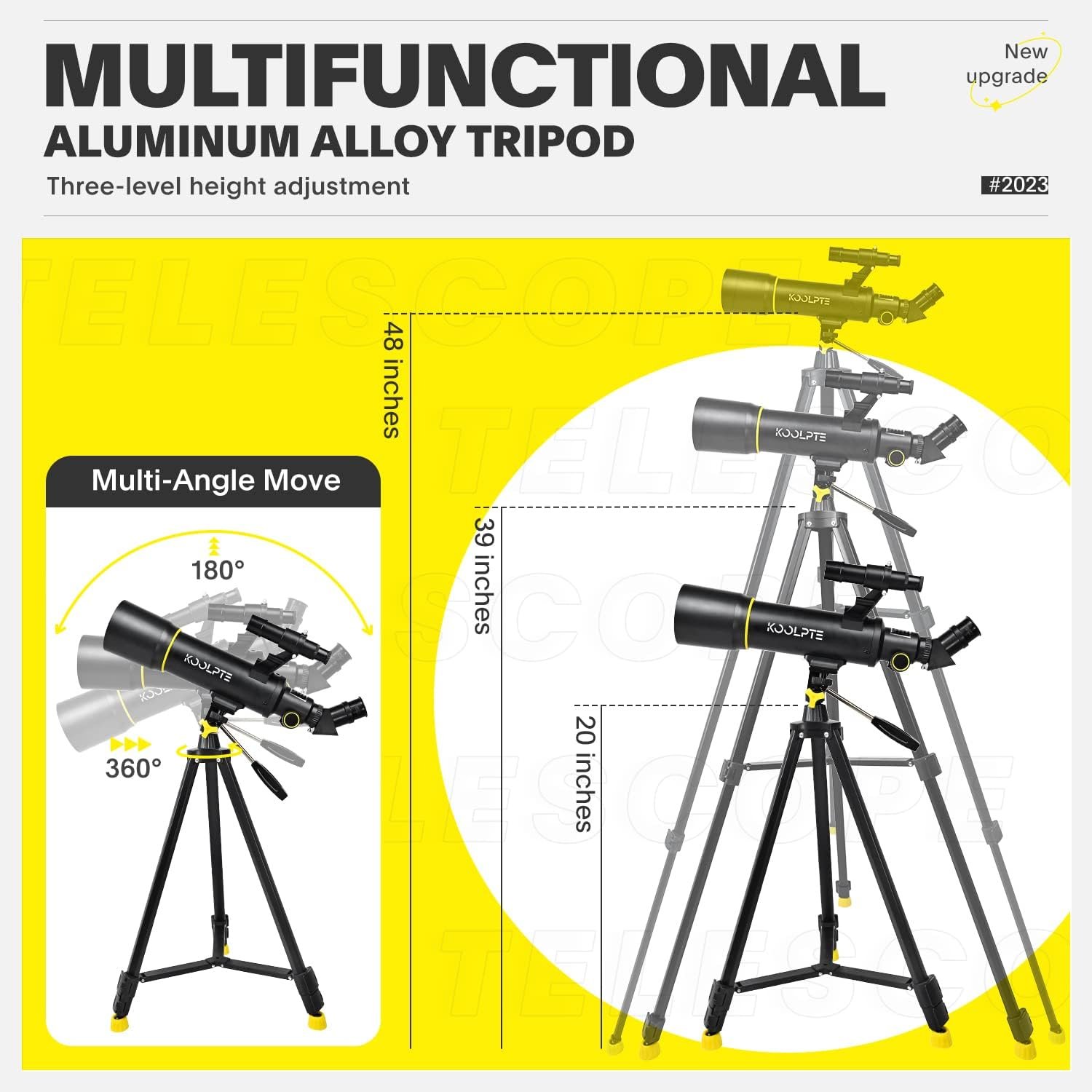 OpticsPlus Telescope, 70mm Aperture 400mm AZ Mount Astronomical Refracting Telescopes