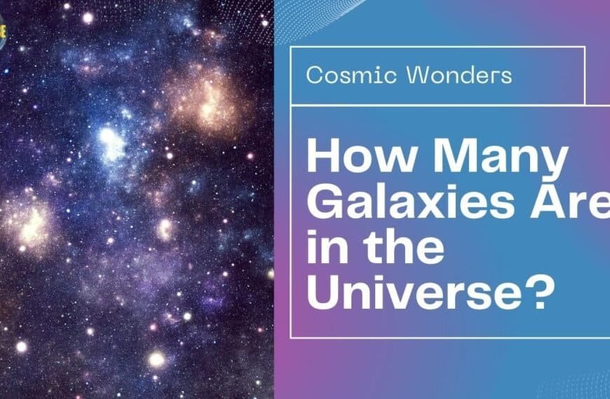 A cosmic image of bright stars and colorful galaxies with a panel reads: "How Many Galaxies Are in the Universe?" Dive into cosmic mysteries with our exclusive FREE PDF download.